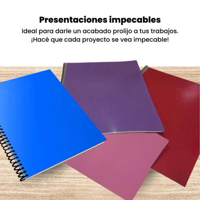 Tapas Encuadernacion Polipropileno A4 - X50 Unidades - Imagen 4