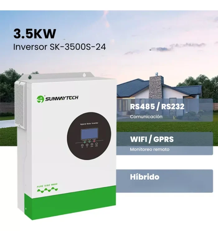 Inversor Con Regulador De Carga 3.5kw 24v  Onda Pura - Imagen 2