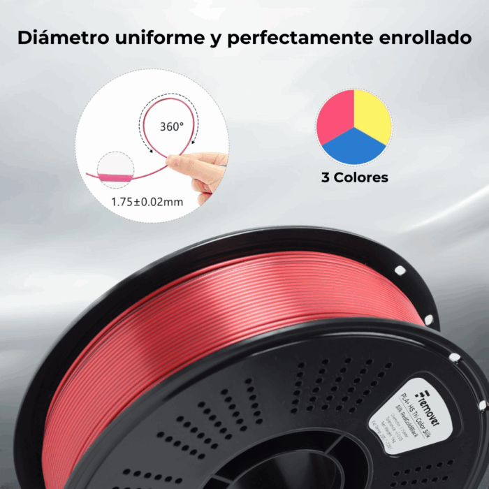 Filamento PLA+ HS Tri-Color Silk Fremover x1kg - Imagen 4