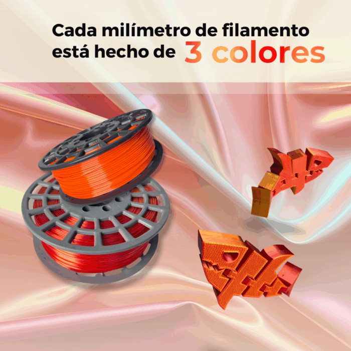 Filamento PLA SILK GST3D x 1 KG (Sin Caja) Tricolor - Imagen 2