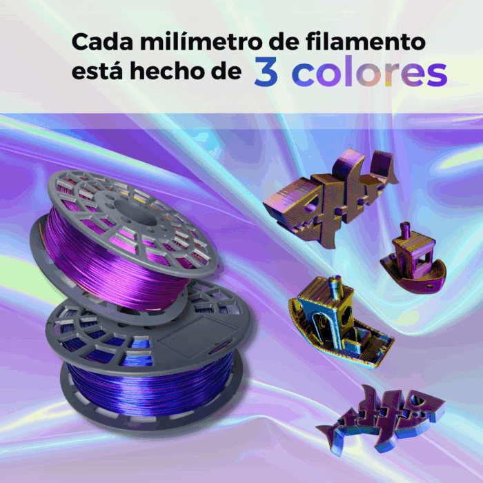 Filamento PLA SILK GST3D x 1 KG (Sin Caja) Tricolor - Imagen 8