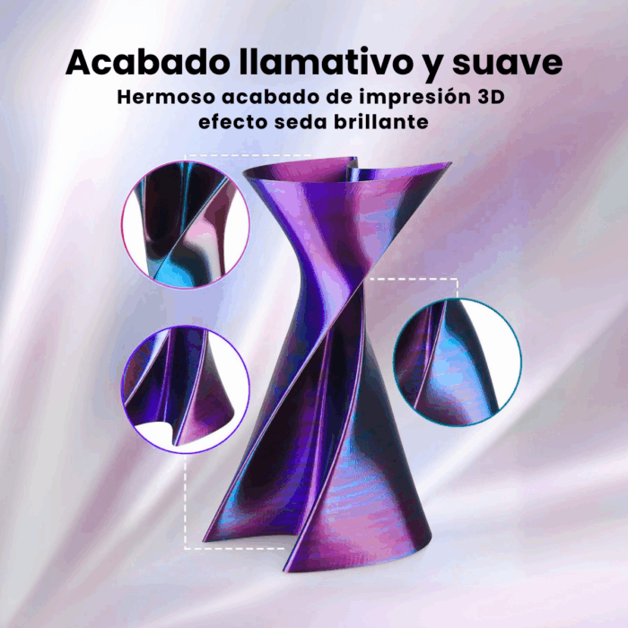 Filamento PLA SILK GST3D x 1 KG (Sin Caja) Tricolor - Imagen 5