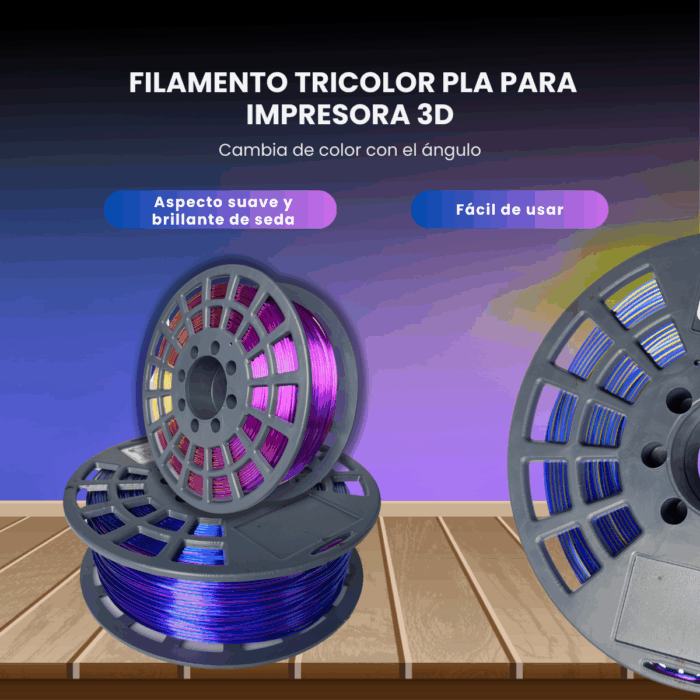 Filamento PLA SILK GST3D x 1 KG (Sin Caja) Tricolor - Imagen 4