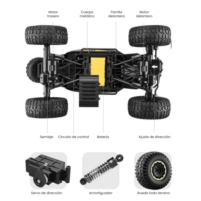 Camioneta 4x4 Control Remoto 1:8 ToySky - Imagen 4