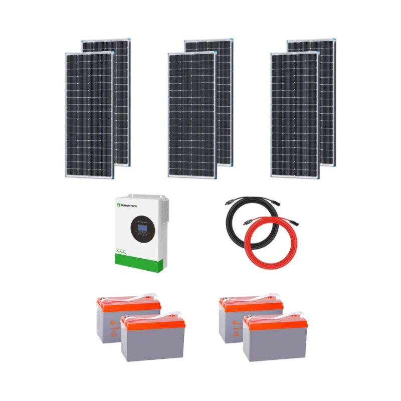 Kit Solar Hogar Panel Mono X6 + Inversor 5500w + 4 Baterías
