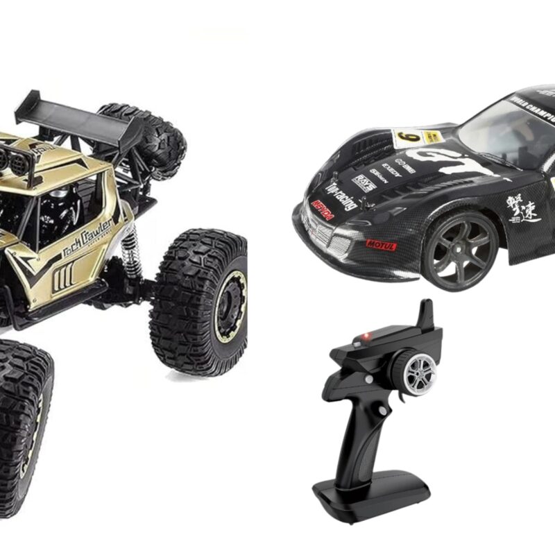 Kit RC Gran Escala: Auto Deportivo 1:10 + Camioneta 4x4 1:8