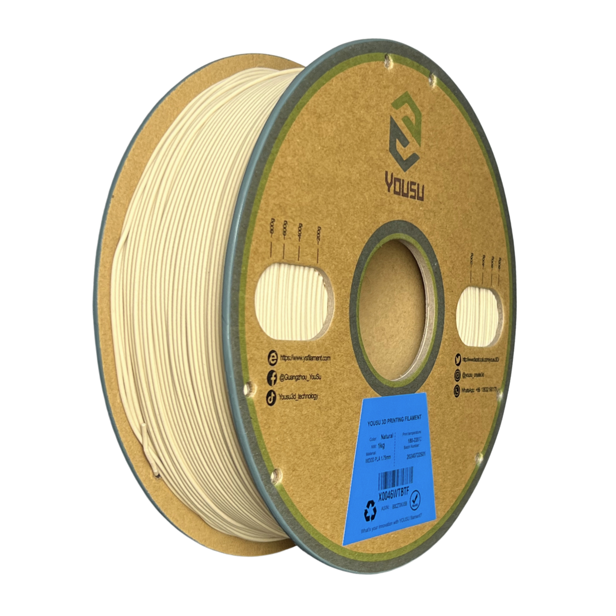 Filamento PLA Wood Yousu x1Kg (Con Caja)