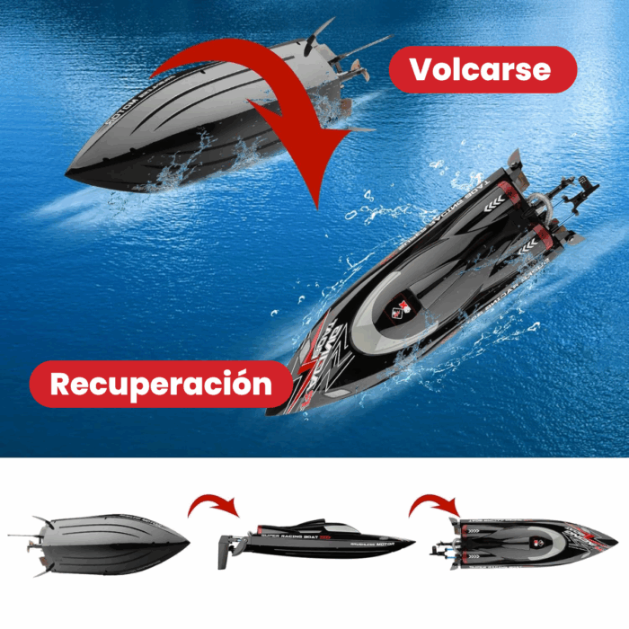 Lancha Deportiva Alta Velocidad 60km/h Control Remoto ToySky - Imagen 10