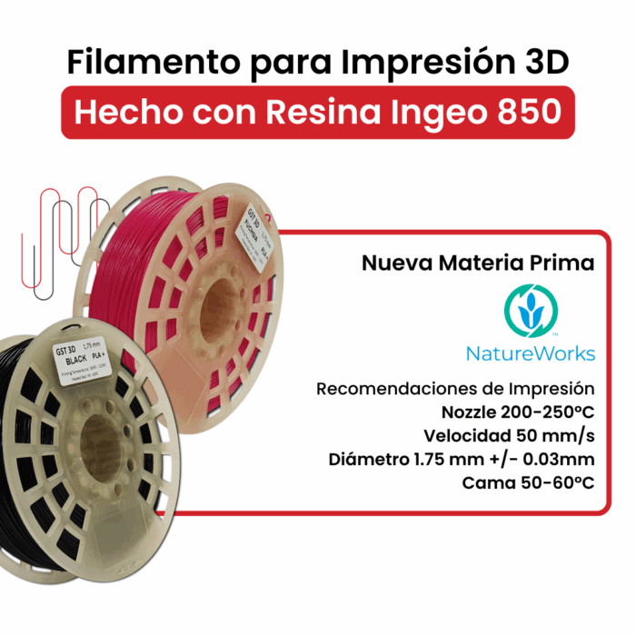 GST3D Filamento PLA+ x 500gr. (Surtido de Colores y Medidas) - Imagen 4
