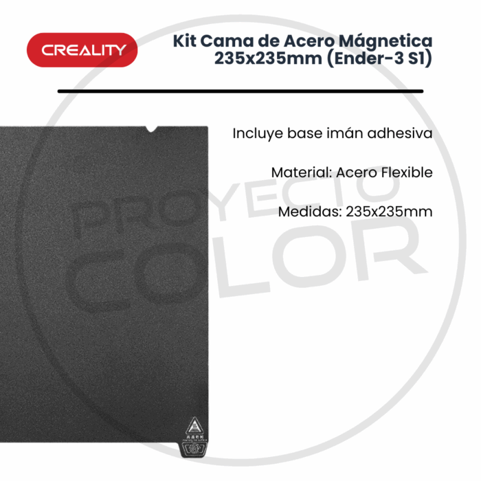Kit Cama de Acero Mágnetica Creality 235x235mm (Ender-3 S1) - Imagen 3