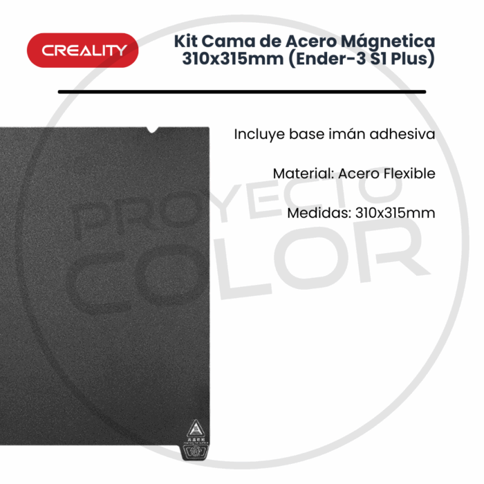 Kit Cama de Acero Mágnetica Creality 310x315mm (Ender-3 S1 Plus) - Imagen 4