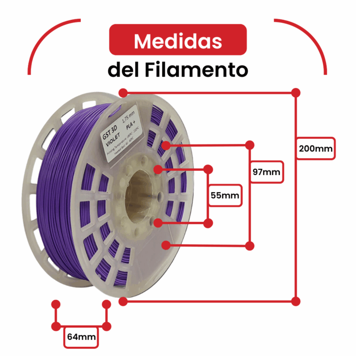 GST3D Filamento PLA+ x 500gr. (Surtido de Colores y Medidas) - Imagen 6