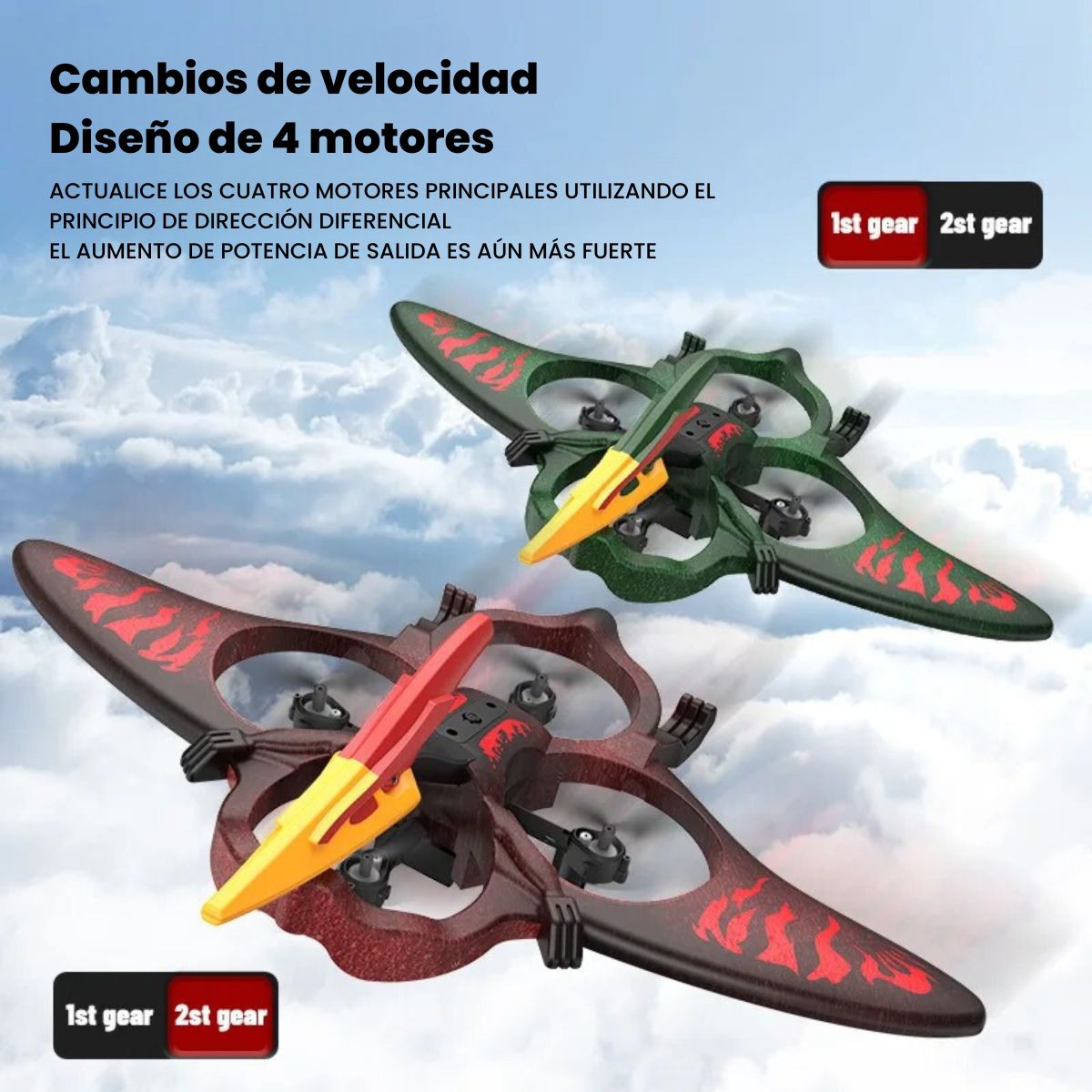 Drone Avion Dinosaurio Piruetas ToySky CSJ55682 – Proyecto Color