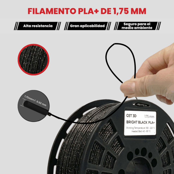 GST3D Filamento Glitter PLA+ Rollo x1 KG (Sin Caja) - Imagen 6