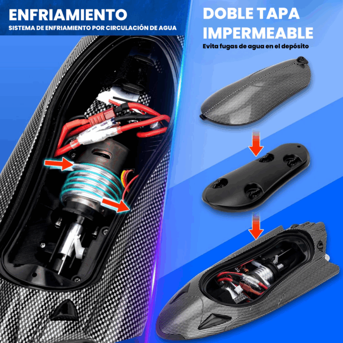 Lancha Lujo Fibra Carbono Hélices Protegidas Control Remoto - Imagen 5