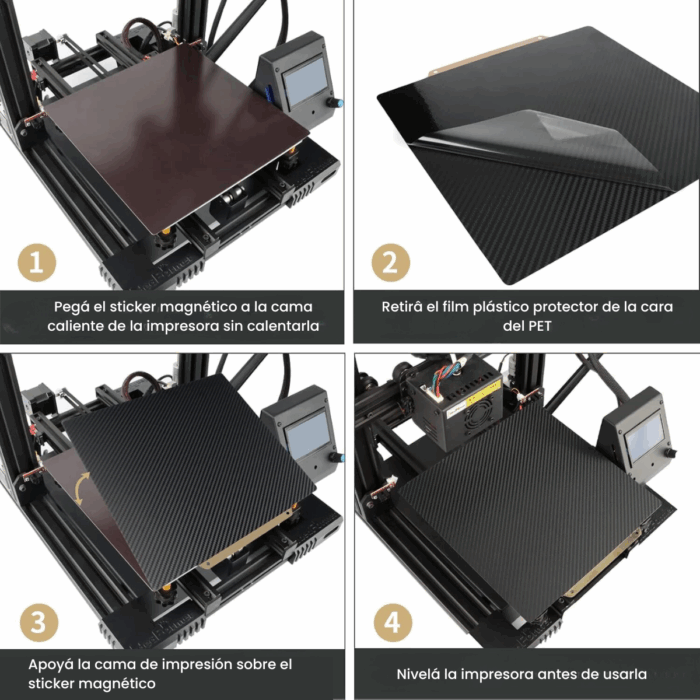 Cama Magnetica Doble Cara PET/PEI 235x235 - Imagen 5