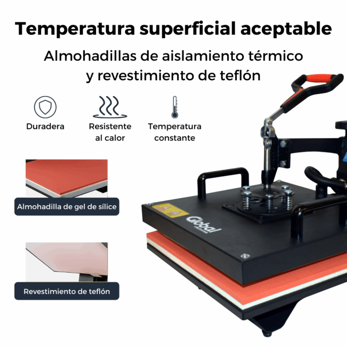 Plancha Global para Sublimación 30X38 - Kit 4 EN 1 - 250º 1400W PRO - Imagen 8