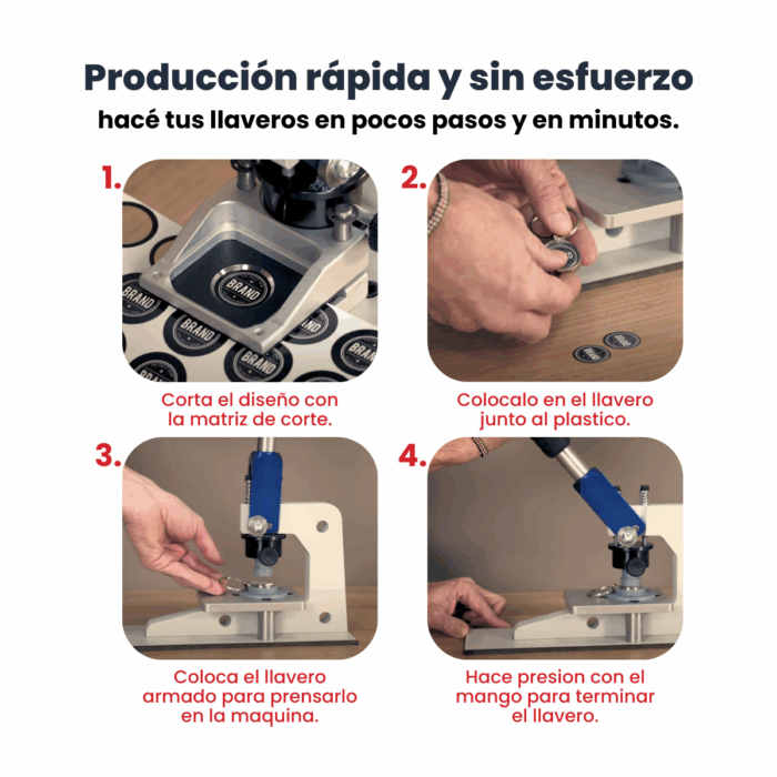 Kit Máquina C50 Para Hacer Llaveros Metálicos Gota - Imagen 8