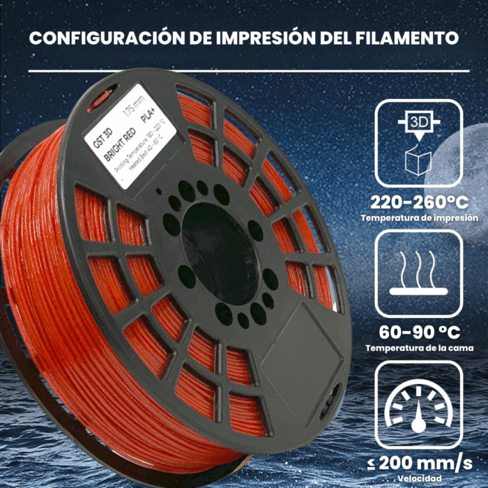 GST3D Filamento Glitter PLA+ Rollo x1 KG (Sin Caja) - Imagen 8