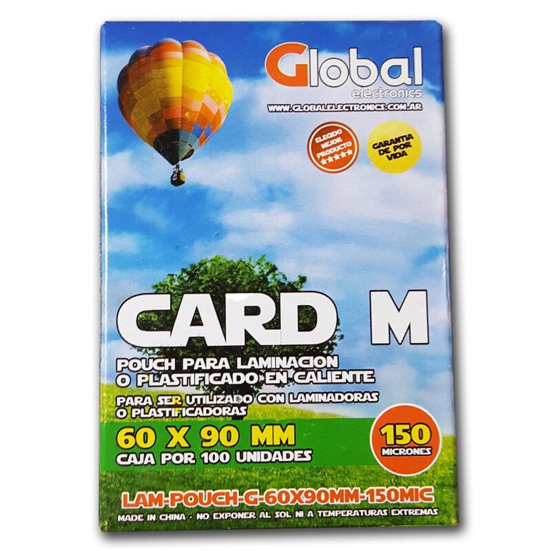 Pouch Plastificado 60x90mm (Carnet) - x100U / 150Mic