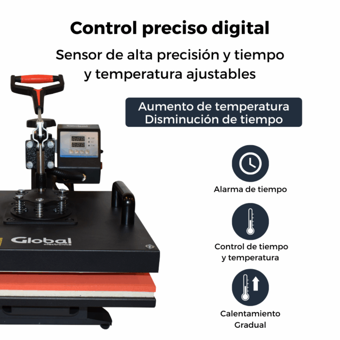 Plancha Global para Sublimación 30X38 - Kit 4 EN 1 - 250º 1400W PRO - Imagen 9