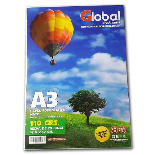 Papel A3 Mate 110gr - x20h