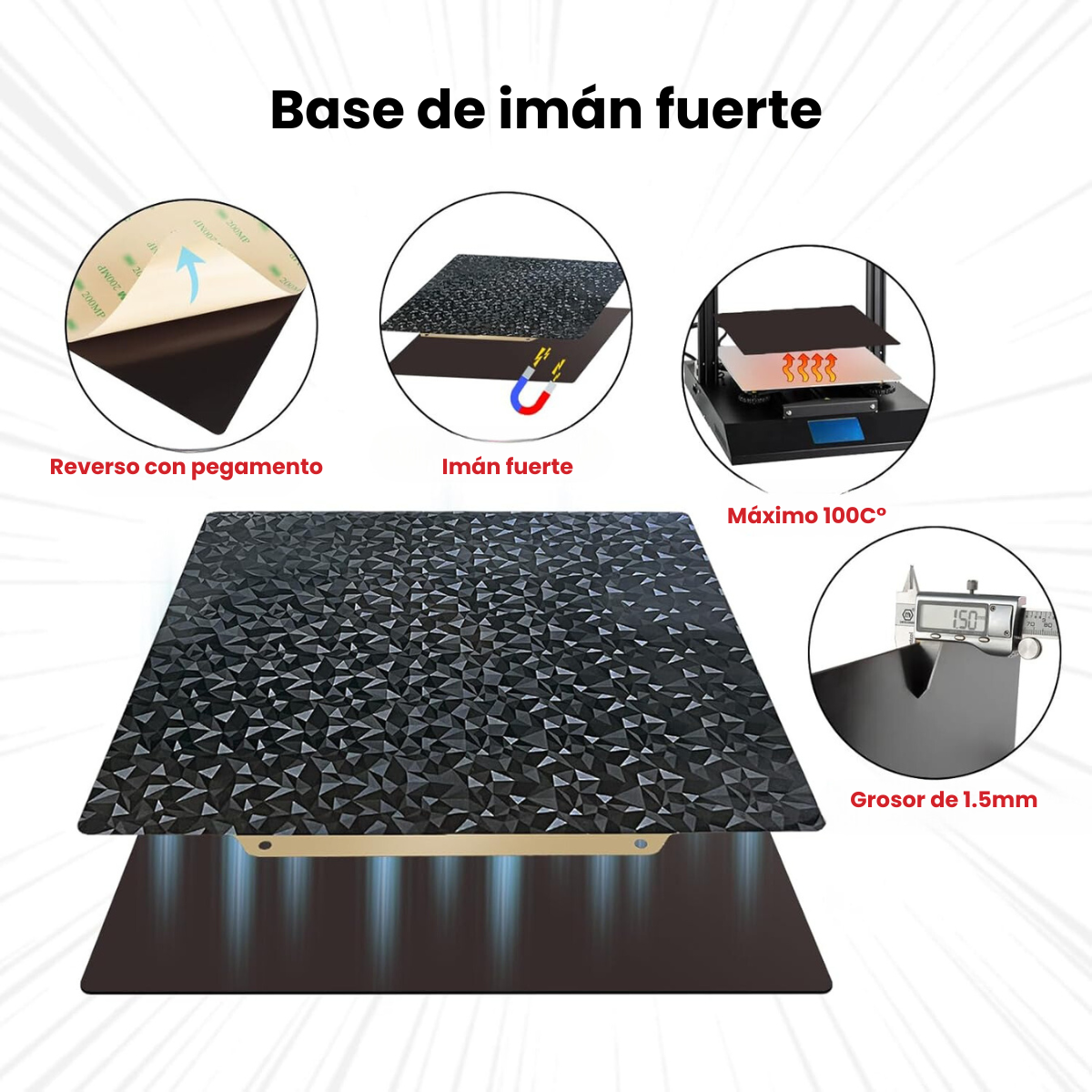 Cama Magnetica Doble Cara PEO/PEI 235x235 - Imagen 2