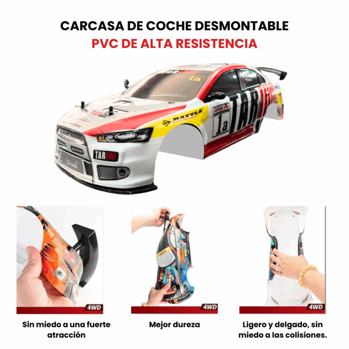 Auto Deportivo a Control Remoto escala 1:10 ToySky CSJ52680 - Imagen 7