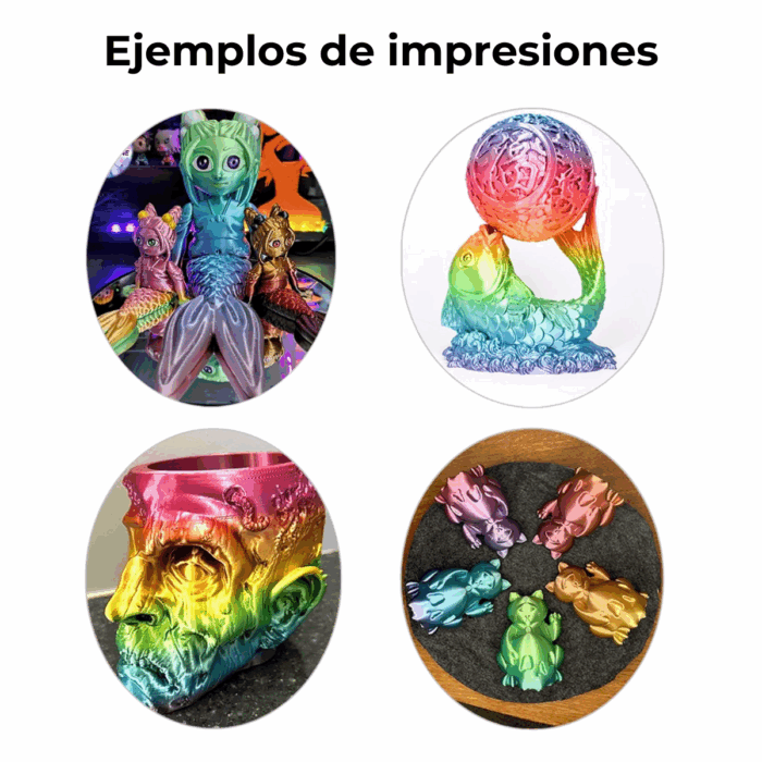 Filamento PLA+ High Speed Silk Rainbow x1kg Fremover - Imagen 8