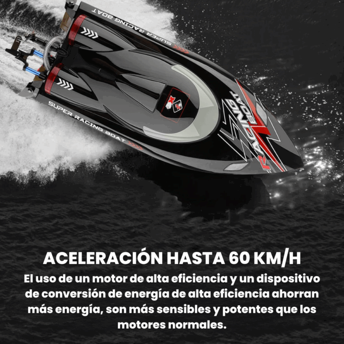 Lancha Deportiva Alta Velocidad 60km/h Control Remoto ToySky - Imagen 8
