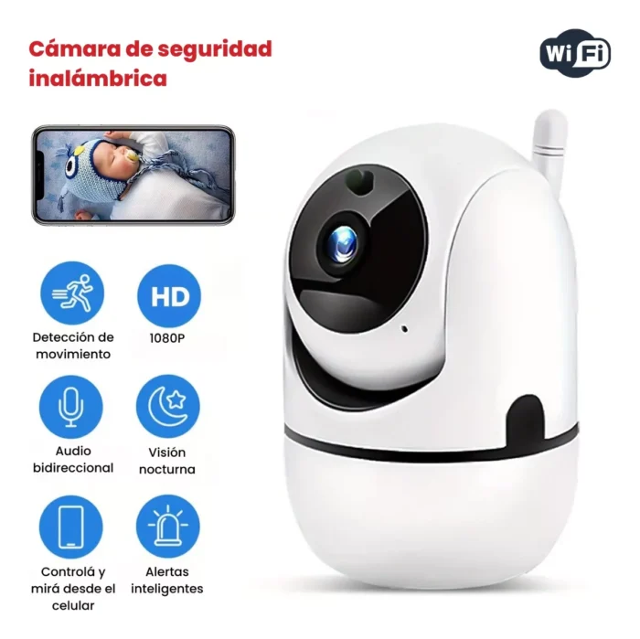 Cámara WiFi 360° con Audio en Vivo y Detección Inteligente - Imagen 3