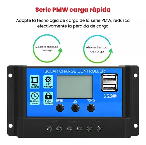 Regulador Controlador De Carga Pwm Panel Solar 12v/24v 30a - Imagen 8