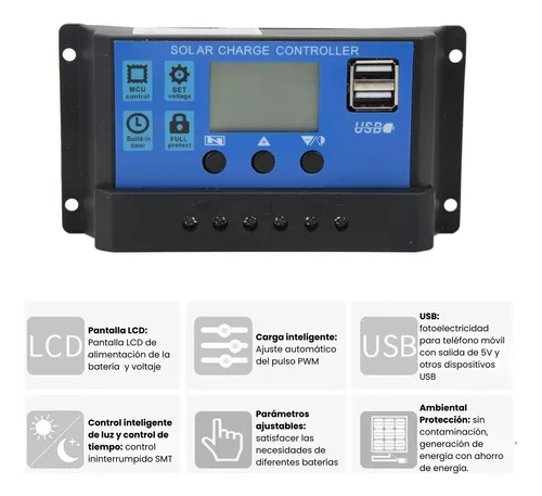 Regulador Controlador De Carga Pwm Panel Solar 12v/24v 30a - Imagen 9