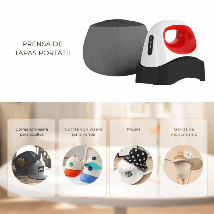 Sublimadora Estampadora Mini Portátil De Gorras GLOBAL - Imagen 5