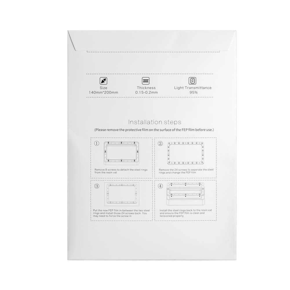 Lámina Film de Liberación UV FEP Creality 3D 200x140x0.15mm - x1 Unidad - Imagen 2