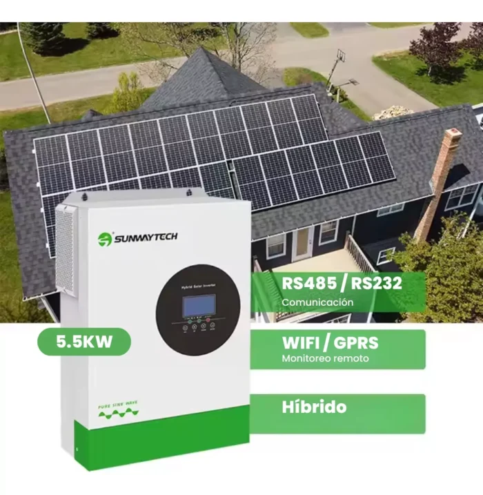 Inversor Con Regulador De Carga 5.5kw 48v  Onda Pura - Imagen 3