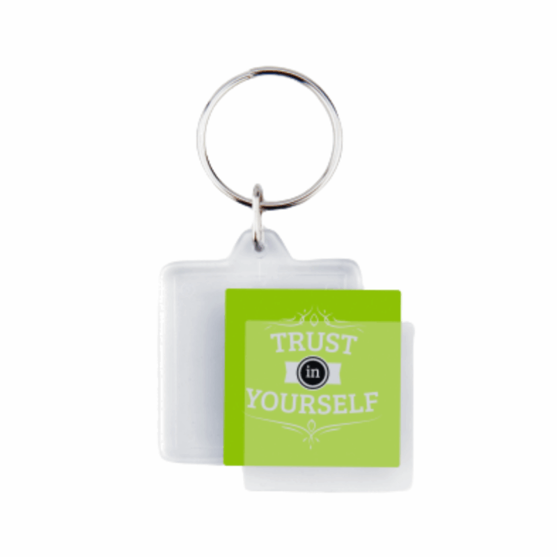 Kit llavero acrílico Cuadrado 32x32mm (x100)