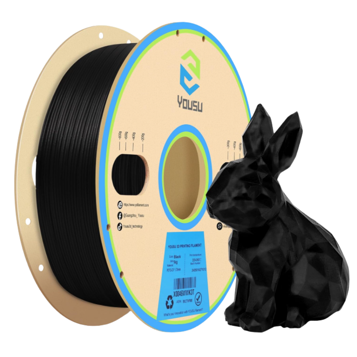 Filamento Yousu PETG Fibra Carbono 1kg