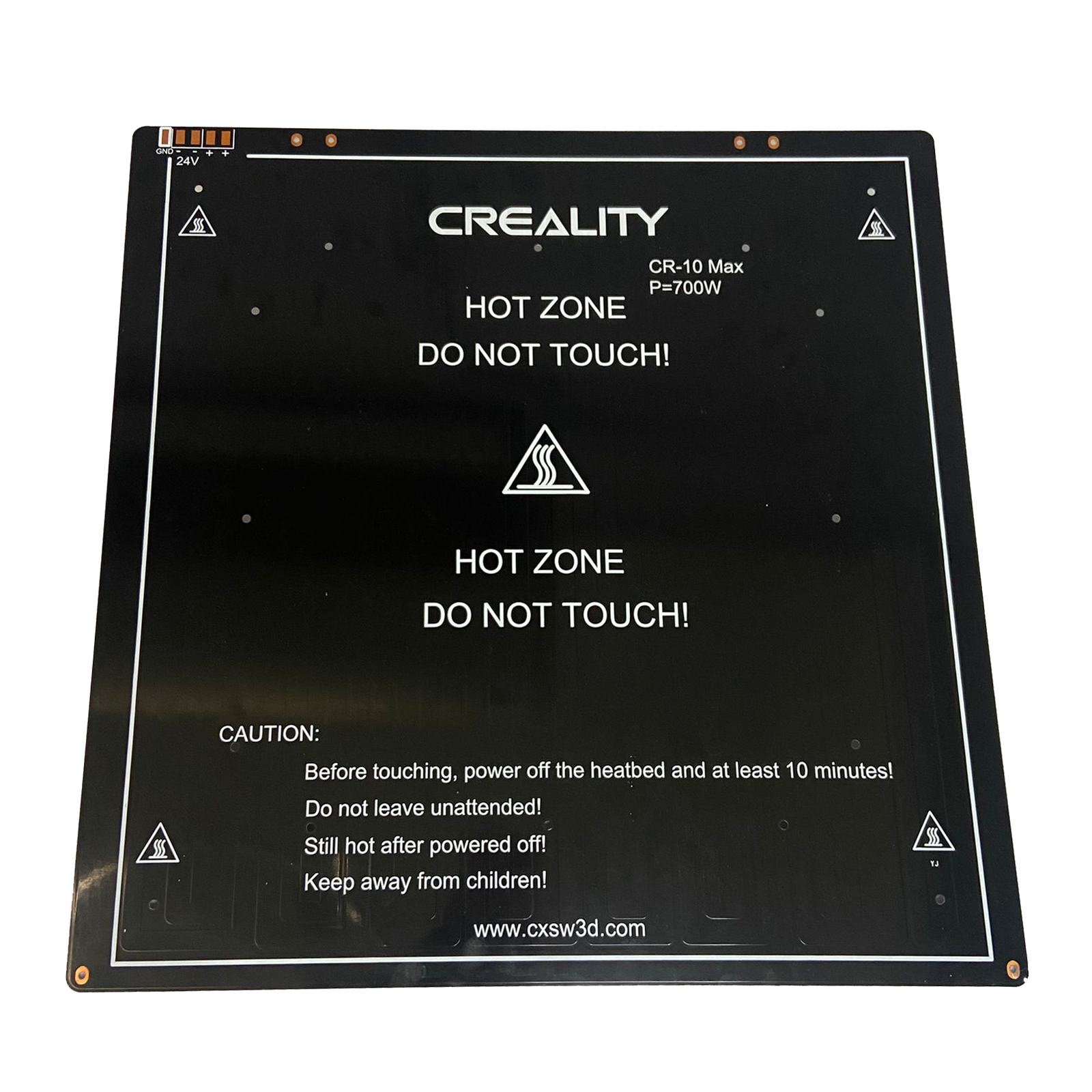 Cama Rigida de Aluminio 24V 700W 470x470x3mm (CR-10 MAX)