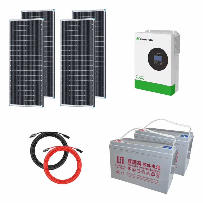 Kit Solar Hogar Panel Mono + Inversor 3500w Wifi Pwm + 2 Baterías