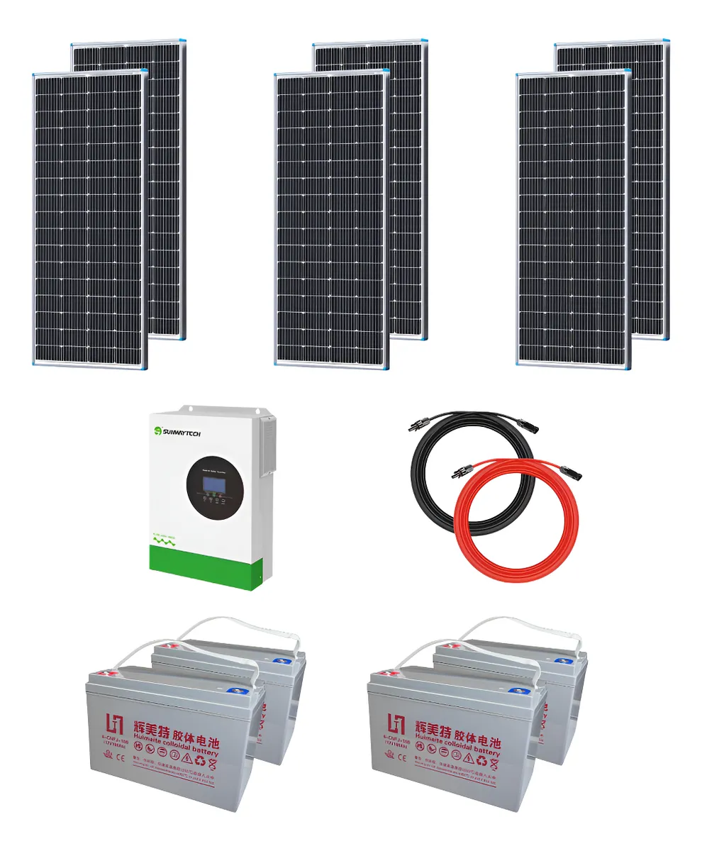 Kit Solar Hogar Panel Mono X6 + Inversor 5500w + 4 Baterías