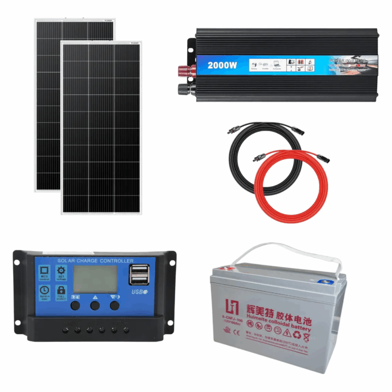 Motorhome Kit Solar 180w X2 Paneles + Inversor + Batería + Cable