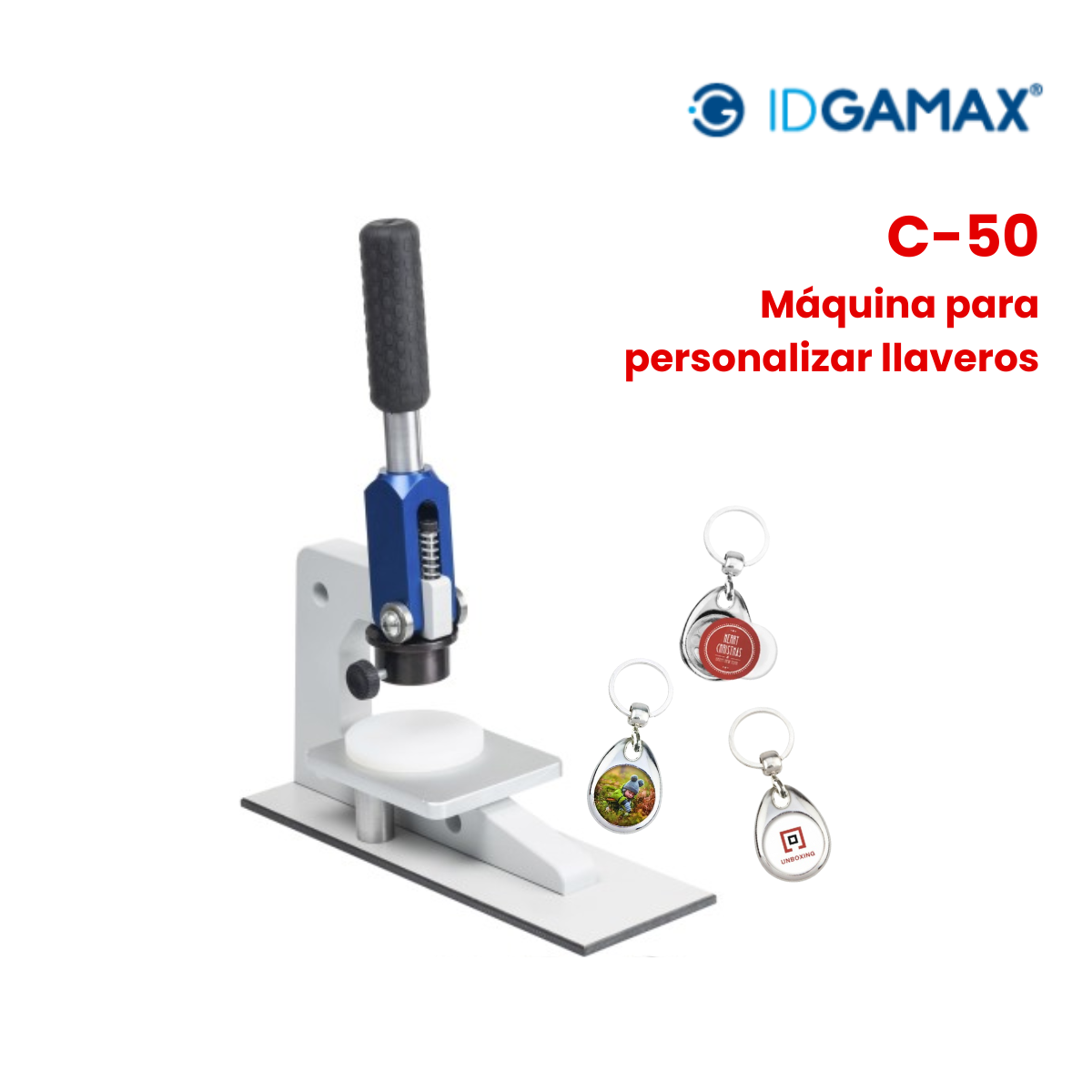 Kit Máquina C50 Para Hacer Llaveros Metálicos Gota - Imagen 2