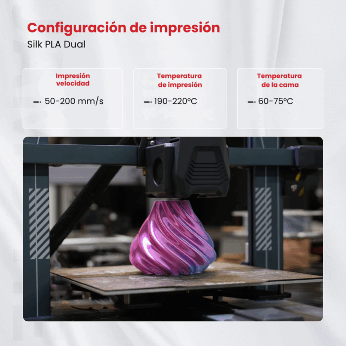 Filamento SILK PLA Dual Color Jamg He x 1Kg - Imagen 3