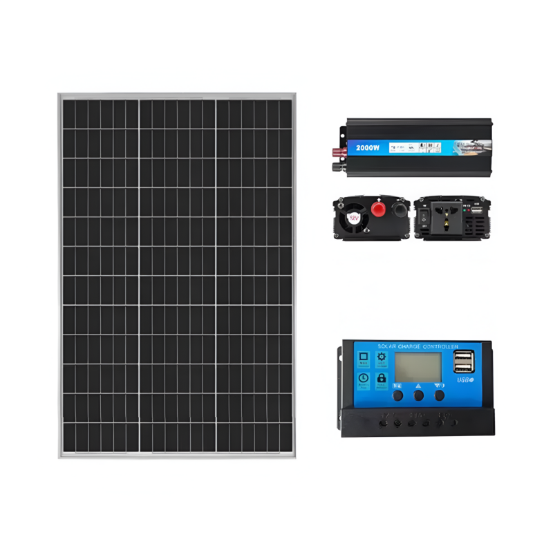 Kit Solar para Motorhome 180W Monocristalino con Inversor 2000W + Regulador PWM 30A
